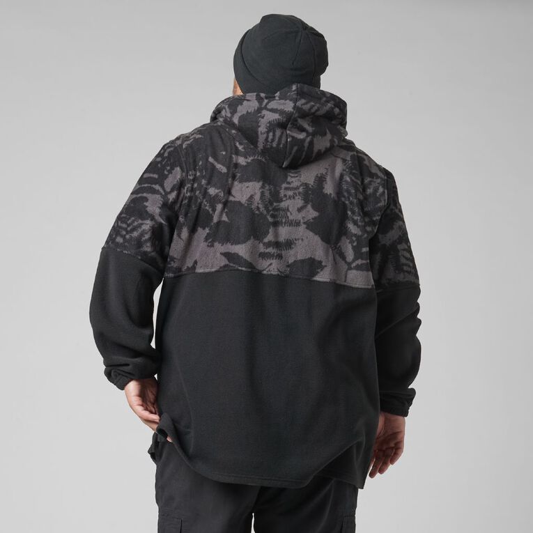 Back Country Spliced Camo Fleece Hooded Sweatshirt, Charcoal, hi-res