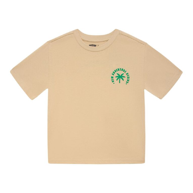 Young Original Short Sleeve Boxy Puff Print Tee, Brown Light, hi-res