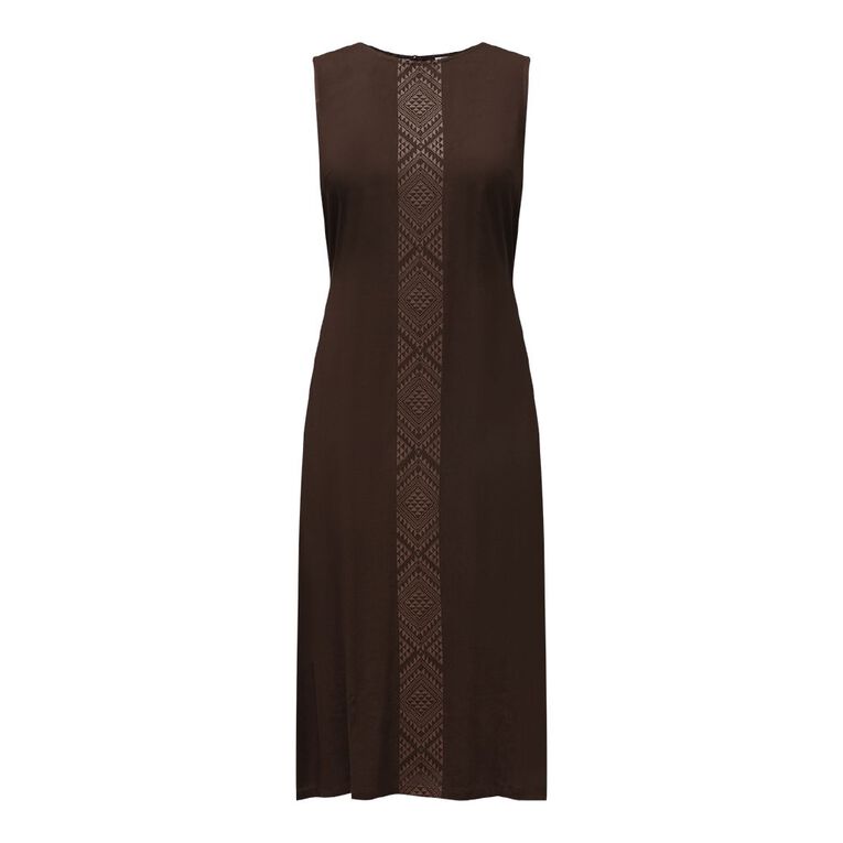 Karanga Ink Women's Dress, Brown Dark, hi-res