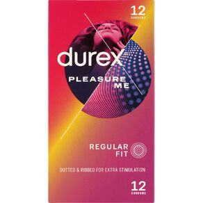 Durex Pleasure Me Regular Fit Condoms 12 Pack
