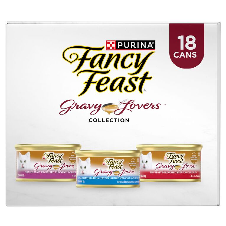Fancy Feast Gravy Lovers Collection Variety Pack Wet Cat Food 18 x 85g, , hi-res