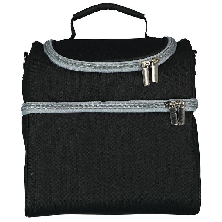 Living & Co Dual Compartment Adults Lunch Bag Black One Size, , hi-res