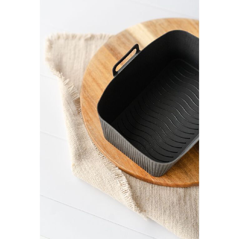 Kate's Kitchen Silicone Rectangle Air Fryer Liner Charcoal 2 Pack, , hi-res