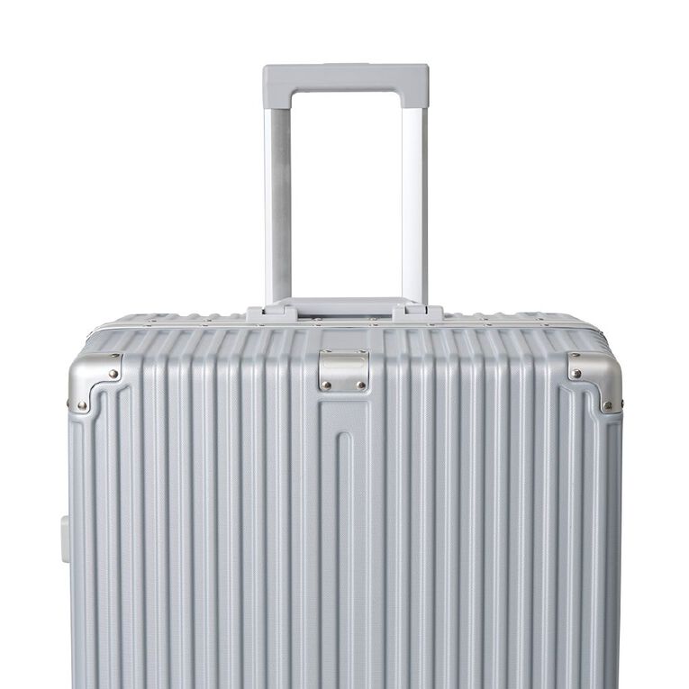Living & Co Hard Textured Suitcases 2 Piece Set Silver, , hi-res