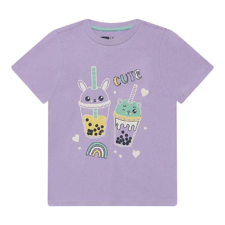 Young Original Short Sleeve Print Tee, Purple Mid, hi-res