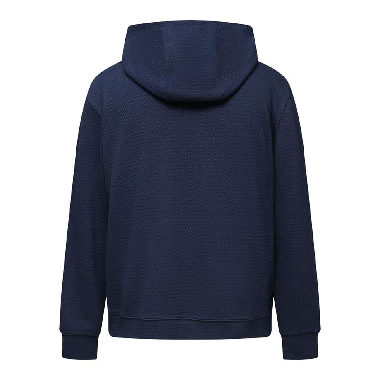 Active Intent Men's Textured Hoodie, Blue Dark, hi-res