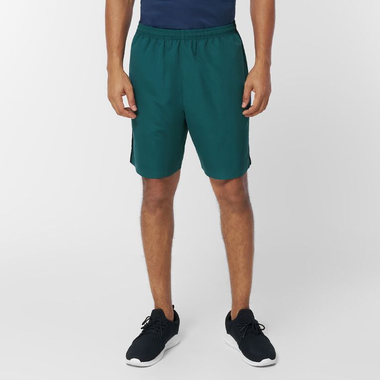 Active Intent Men's Double Stripe Shorts, Green Dark, hi-res
