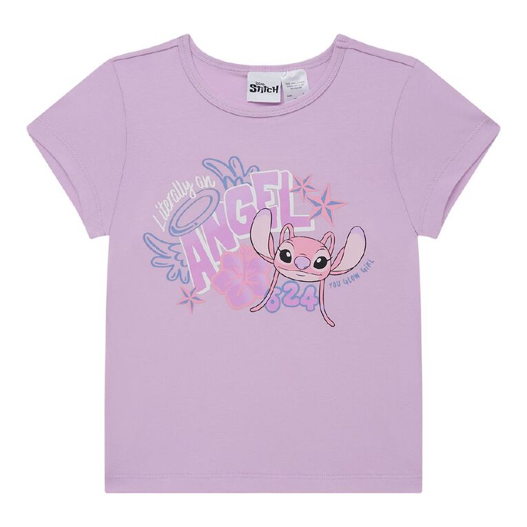 Stitch Short Sleeve Fitted Tee, Purple Light, hi-res