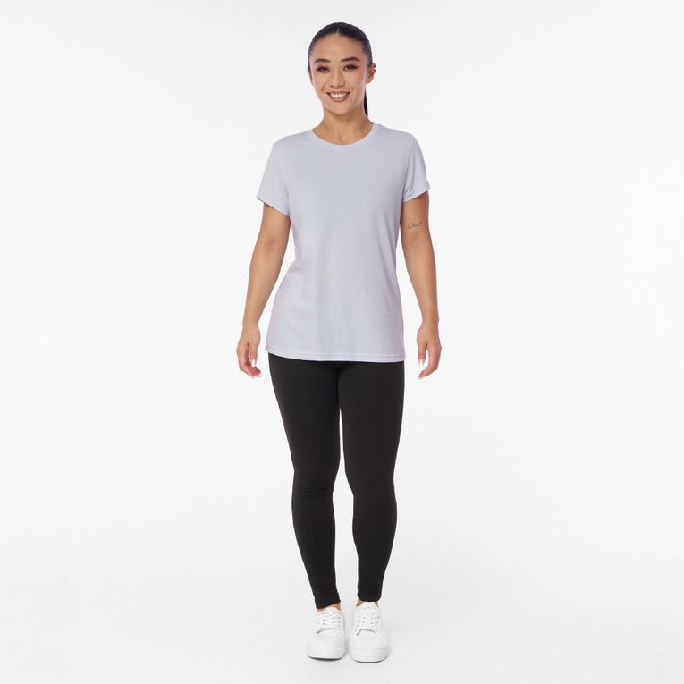 H&H Women's Short Sleeve Crew Neck Cotton Tee, Blue Light, hi-res