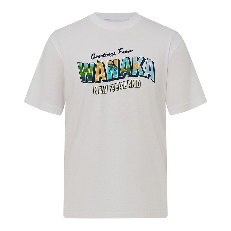 H&H Men's Regular Fit Printed Tee, White Wanaka, hi-res