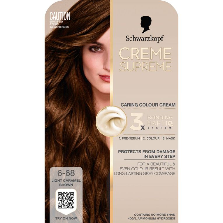 Schwarzkopf Creme Supreme 6.68 Light Caramel Brown 180ml, , hi-res