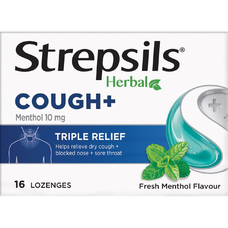 Strepsils Herbal Cough Fresh Menthol Lozenges 16 Pack, , hi-res