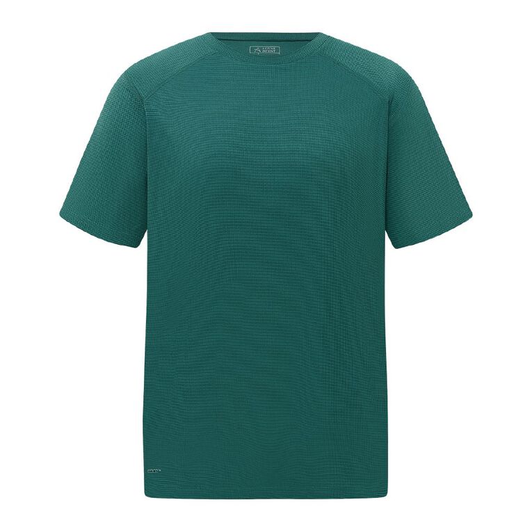 Active Intent Men's Grid Tee, Green Dark, hi-res