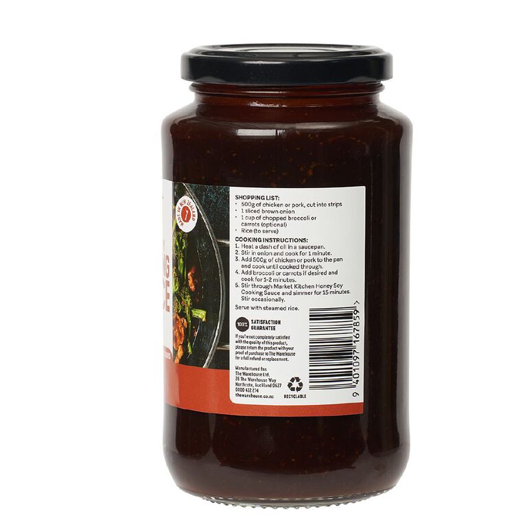 Market Kitchen Honey Soy Cooking Sauce 500g, , hi-res