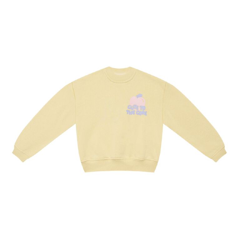 Young Original Toddler Girls' Printed Sweatshirt, Yellow Light, hi-res