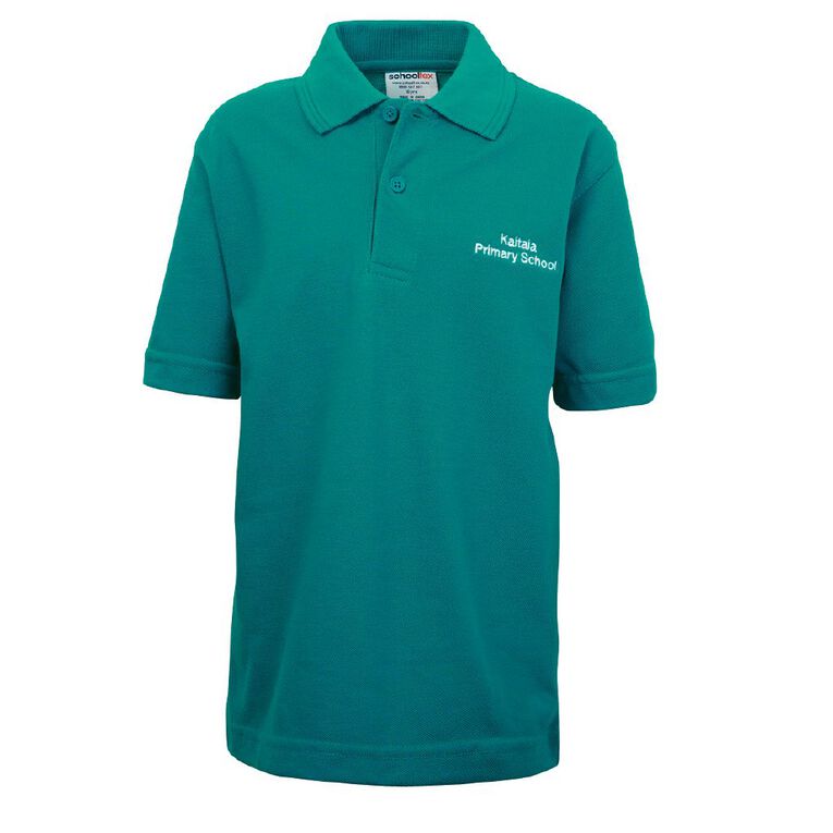 Schooltex Kaitaia Prim Short Sleeve Polo with Embroidery, Jade, hi-res