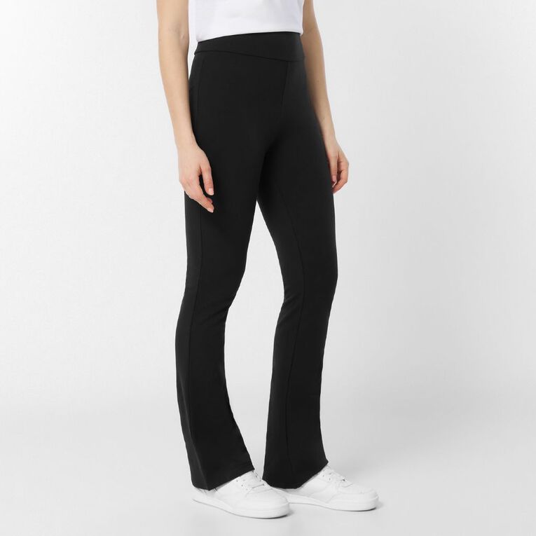 H&H Women's Brushed Back Flare Leggings, Black, hi-res