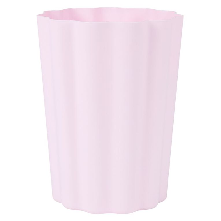 Living & Co Scollop Waste Paper Bin Pink, , hi-res