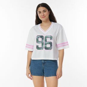 Garage Women's Short Sleeve Cropped Mesh Sport Tee