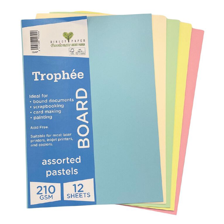 Trophee Board 210gsm 12 Pack Pastels, , hi-res