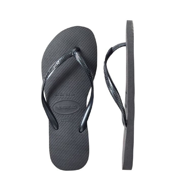 Havaianas Slim Jandals, Black, hi-res