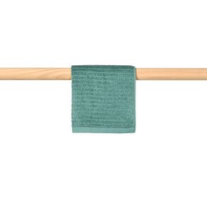 Living & Co Plush Ribbed Face Towel Green 30cm x 30cm