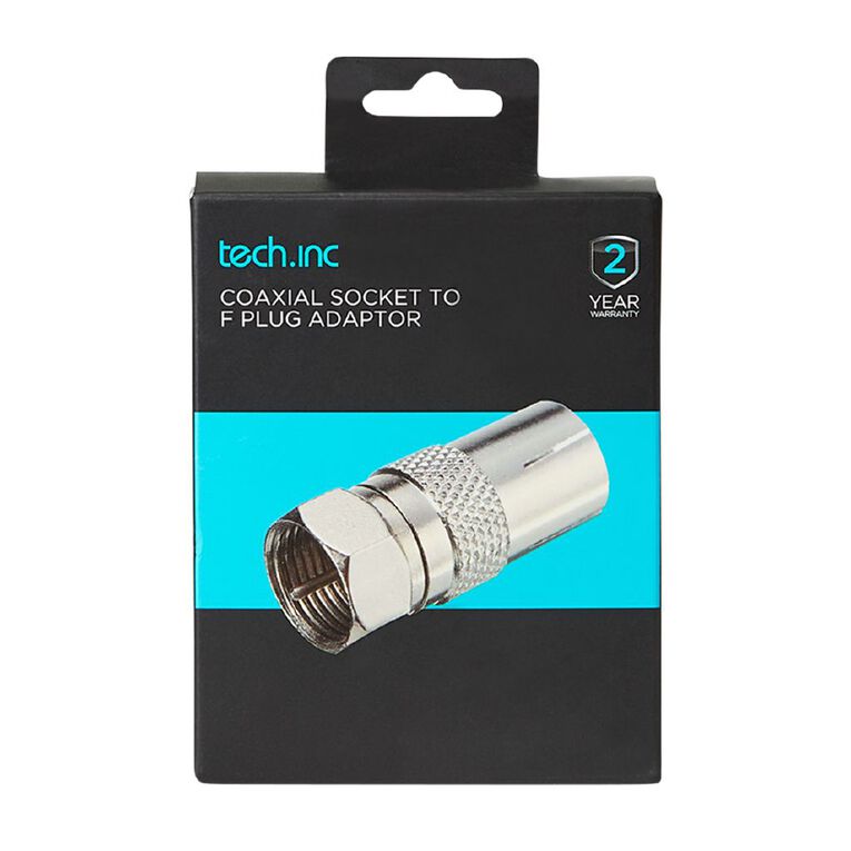 Tech.Inc Coaxial Socket to F Plug Adapter, , hi-res