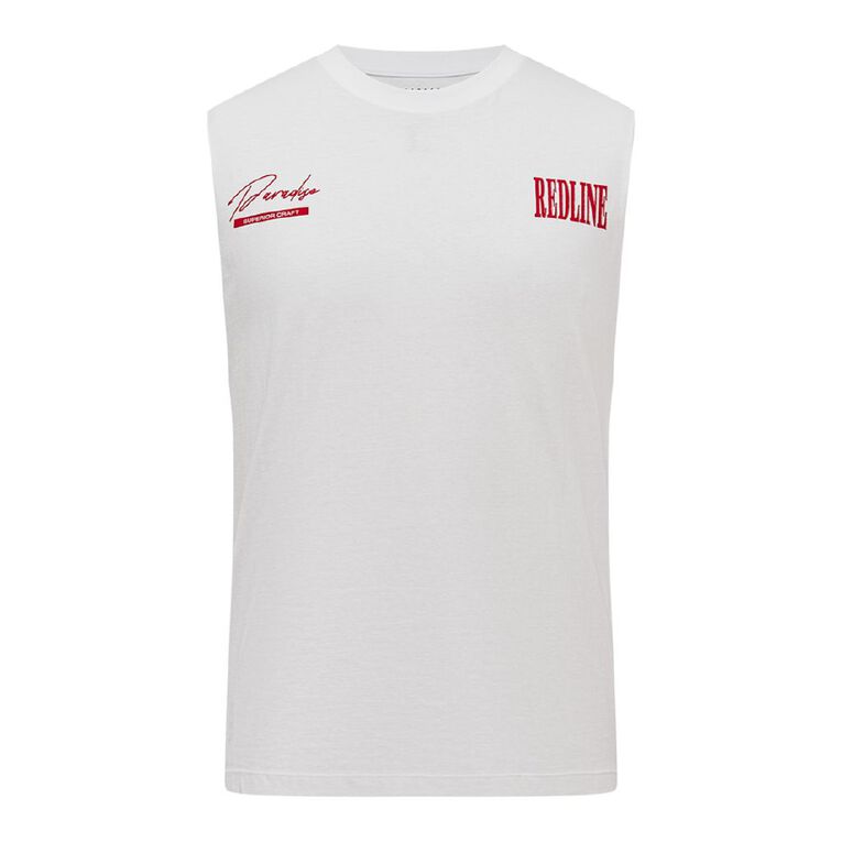 Garage Men's Printed Muscle Tee, White, hi-res