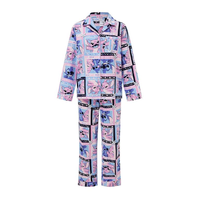 Stitch Women's Flannel Pyjama Set, Blue Light, hi-res