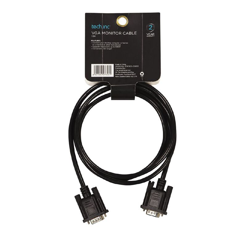 Tech.Inc VGA Monitor Cable 1.5m, , hi-res