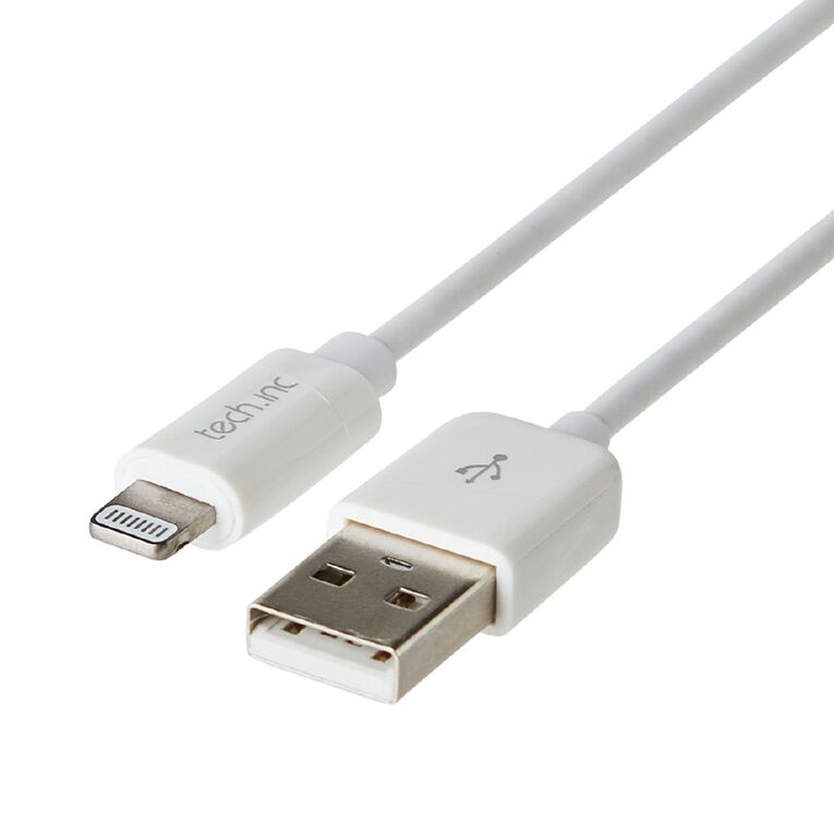 Tech.Inc 2.4A Wall Charger with Lightning Cable 1M White, , hi-res