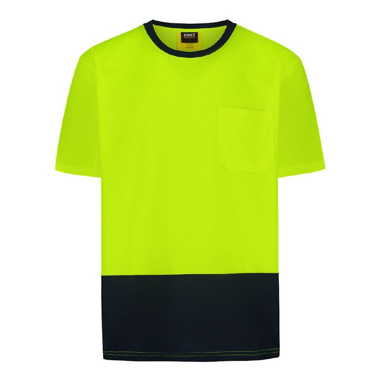 Rivet Compliant Short Sleeve Fluoro Tee, Yellow, hi-res
