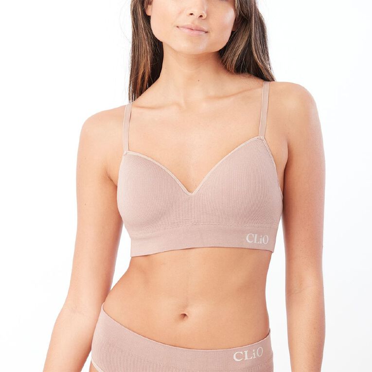 Clio Women's Bamboo Rib Bralette, Mocha Clio Women's Bamboo Rib Bralette, Mocha, hi-res