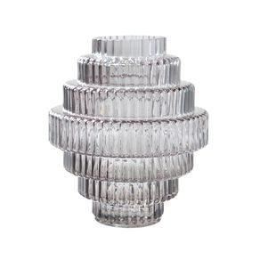 Living & Co Tiered Glass Vase Smoke 17cm