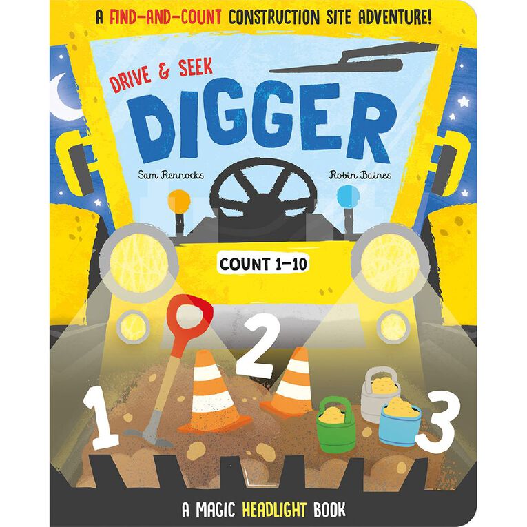Drive & Seek Magic Headlight: Digger by Jenny Copper, , hi-res