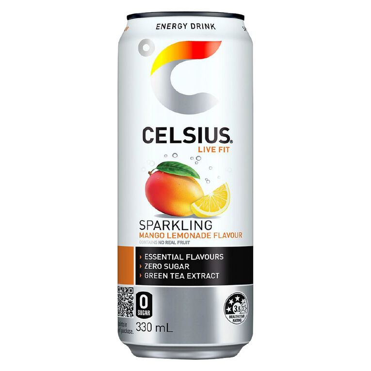 Celsius Mango Lemonade Can 330ml, , hi-res