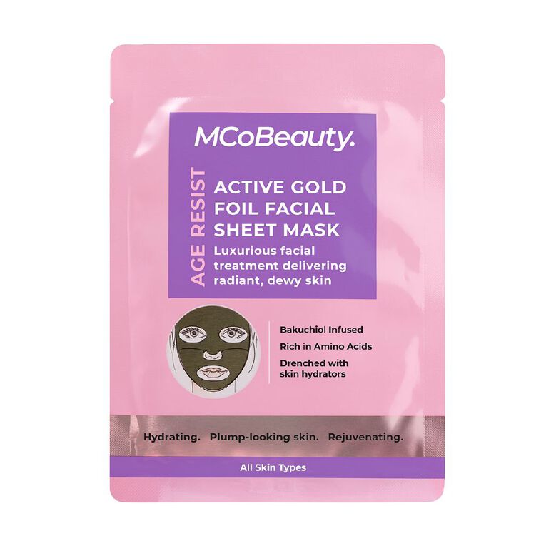 MCoBeauty AGE RESIST Active Gold Foil Facial Sheet Mask 1 piece, , hi-res