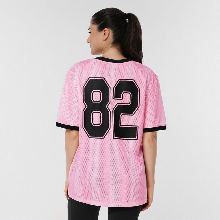 H&H Women's Football Tee, Pink, hi-res