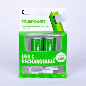 Truepower Truepower C USB-C Rechargeable Batteries