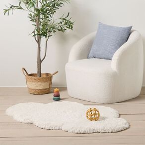 Living & Co Rug Sherpa Cloud Cream 120cm
