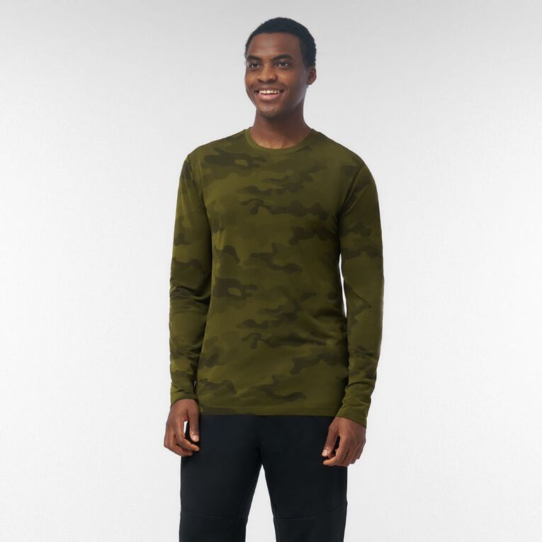 Active Intent Men's Longsleeve Seamless Tee, Green Dark, hi-res