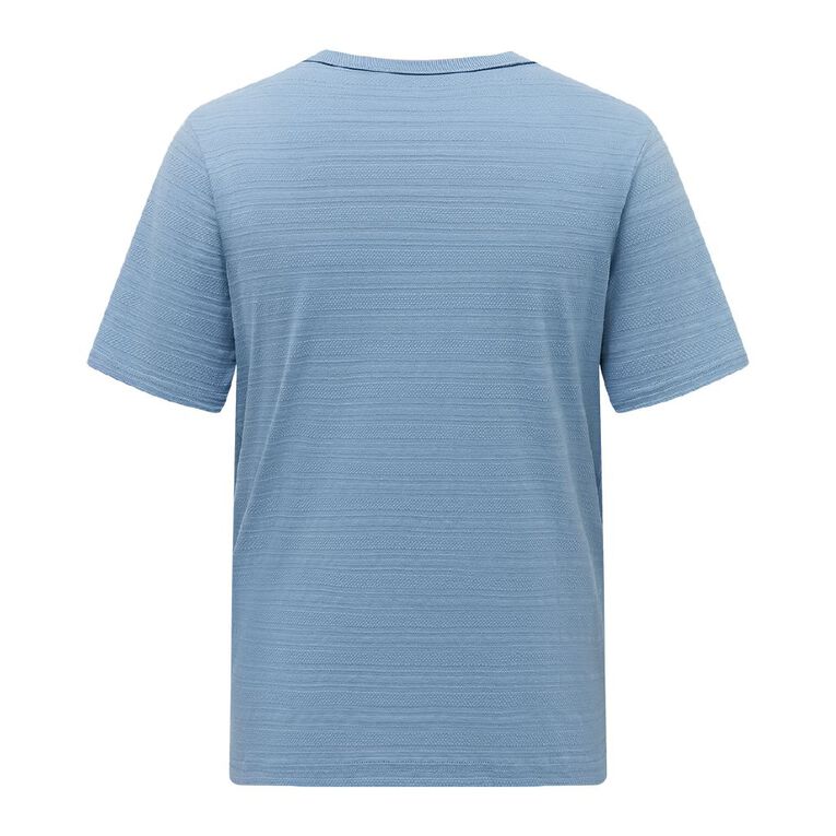 H&H Men's Regular Textured Tee, Blue Mid, hi-res