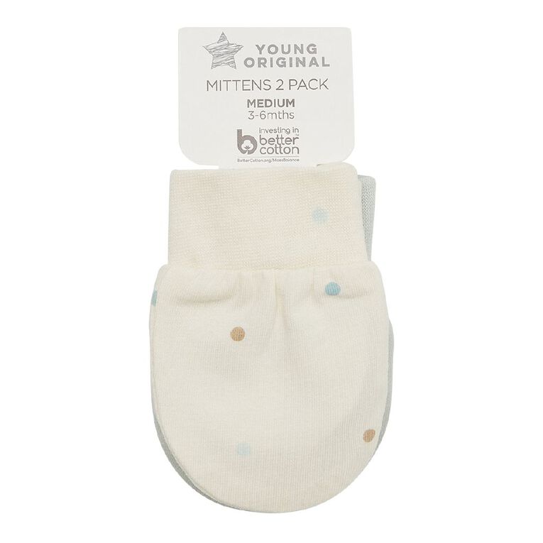 Young Original Babys' Mittens 2 Pack, Blue Light, hi-res