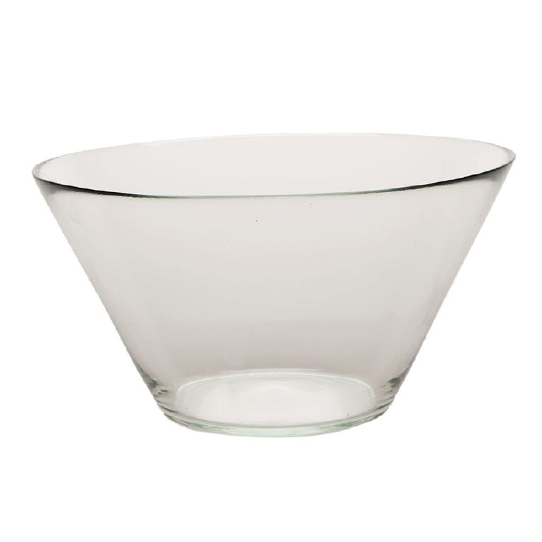 Living & Co Glass Salad Bowl 27cm Clear, , hi-res