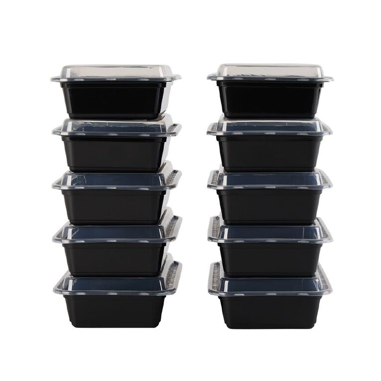 Living & Co 10 Pack Meal Prep Black, , hi-res