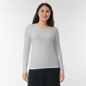 H&H Women's Stretch Long Sleeve Scoop Neck Tee