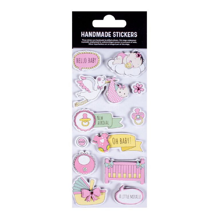 Baby Embellishments - New Arrival Pink 12Pc, , hi-res