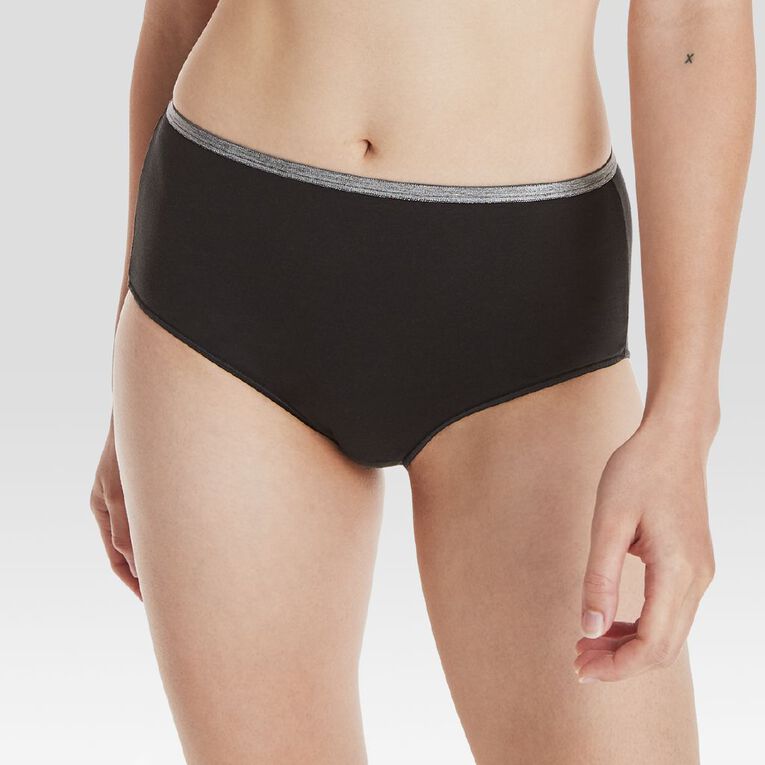 Hanes Women's Cotton Stretch Full Briefs 5 Pack, White, hi-res