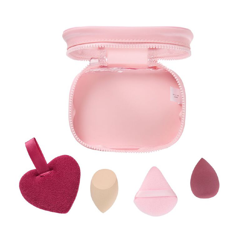 Poppi Beauty Blender and Powder Puff Set Burgundy, , hi-res