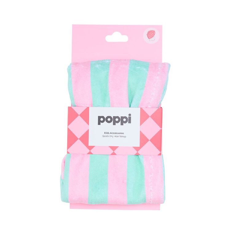 Poppi Hair Wrap Towel Mint Pink, , hi-res